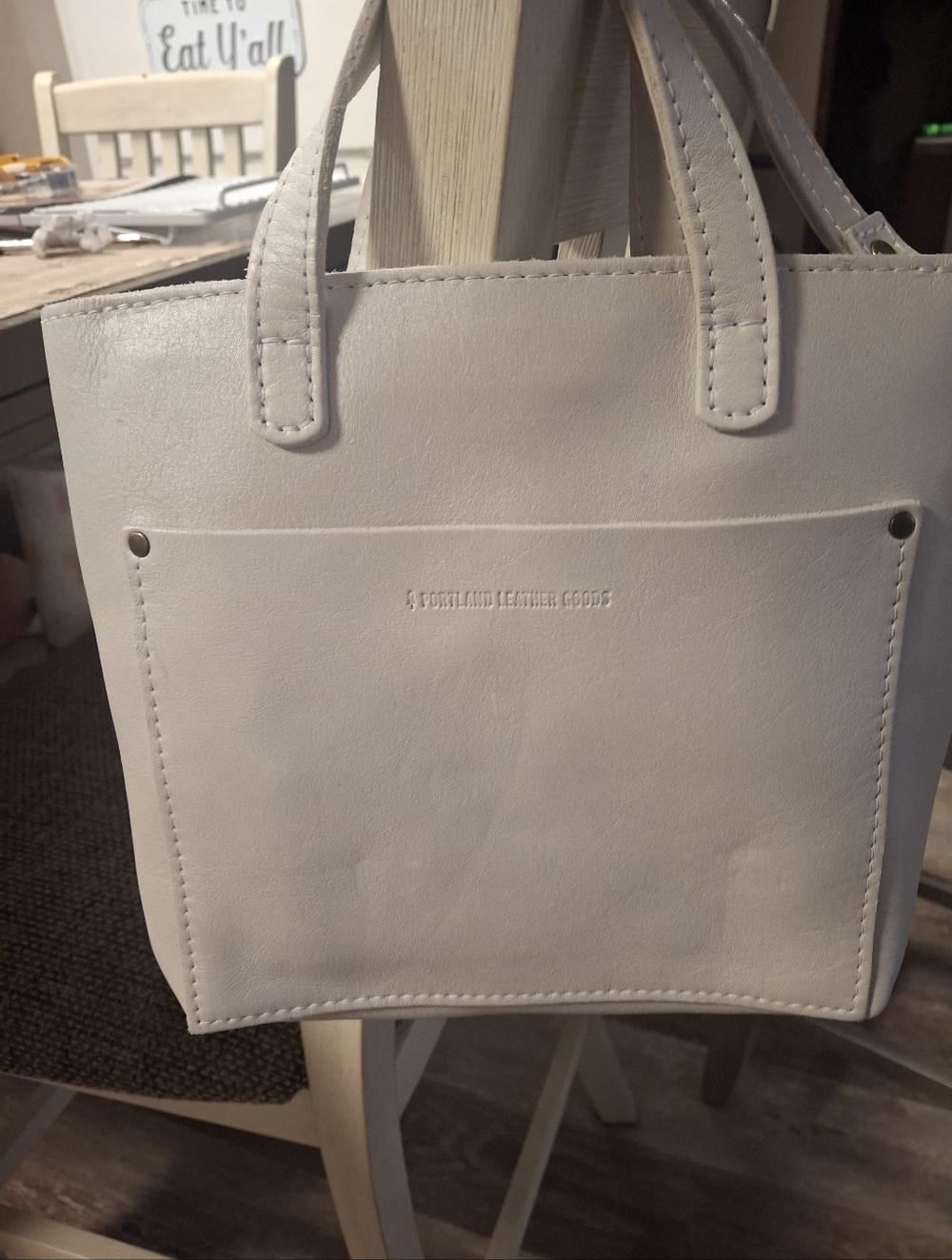 Portland Leather White Leather Tote